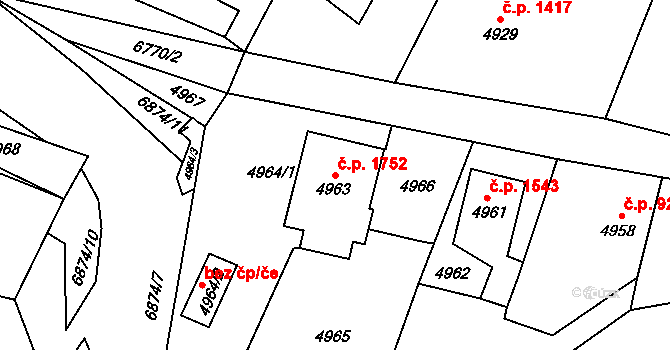 Rychvald 1752 na parcele st. 4963 v KÚ Rychvald, Katastrální mapa