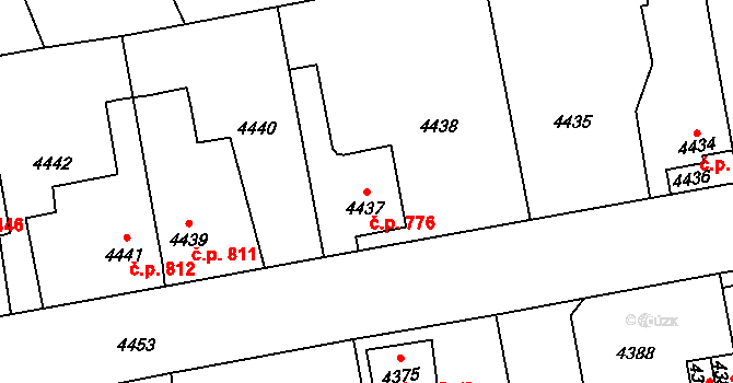 Kročehlavy 776, Kladno na parcele st. 4437 v KÚ Kročehlavy, Katastrální mapa
