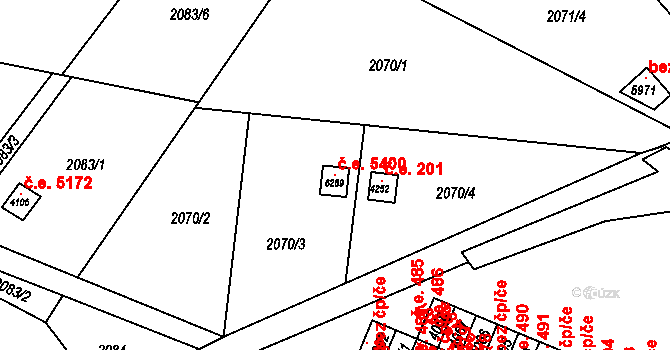 Dvůr Králové nad Labem 5400 na parcele st. 6289 v KÚ Dvůr Králové nad Labem, Katastrální mapa