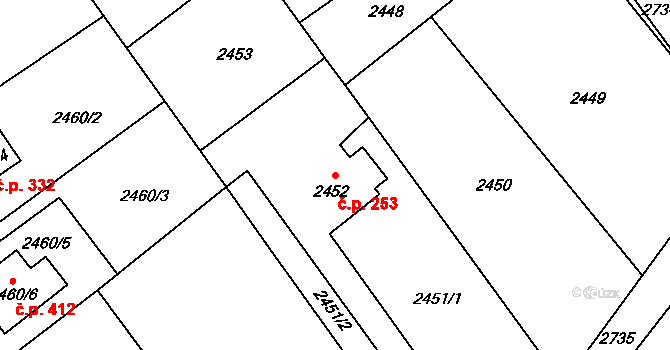 Dolní Suchá 253, Havířov na parcele st. 2452 v KÚ Dolní Suchá, Katastrální mapa