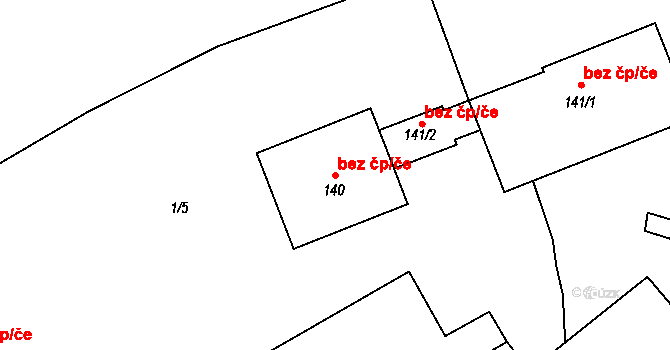 Hořešovice 39462188 na parcele st. 140 v KÚ Hořešovice, Katastrální mapa