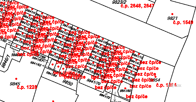 Plzeň 42522188 na parcele st. 9841/39 v KÚ Plzeň, Katastrální mapa