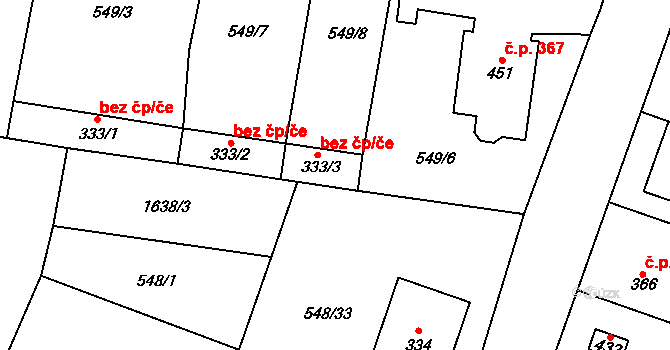 Čechy pod Kosířem 43546188 na parcele st. 333/3 v KÚ Čechy pod Kosířem, Katastrální mapa