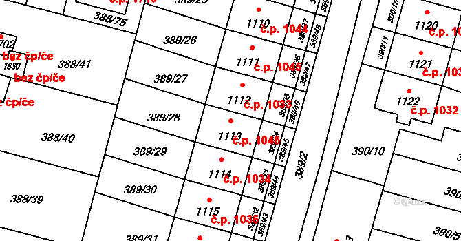 Kateřinky 1046, Opava na parcele st. 1113 v KÚ Kateřinky u Opavy, Katastrální mapa