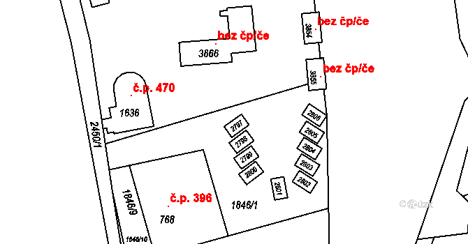 Hranice 44640188 na parcele st. 2797 v KÚ Hranice, Katastrální mapa