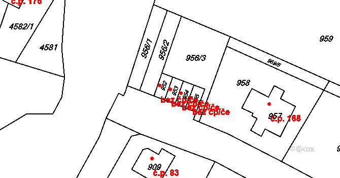 Mimoň 45878188 na parcele st. 953 v KÚ Mimoň, Katastrální mapa