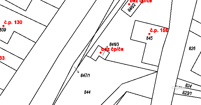 Zaječov 46989188 na parcele st. 846/3 v KÚ Zaječov, Katastrální mapa
