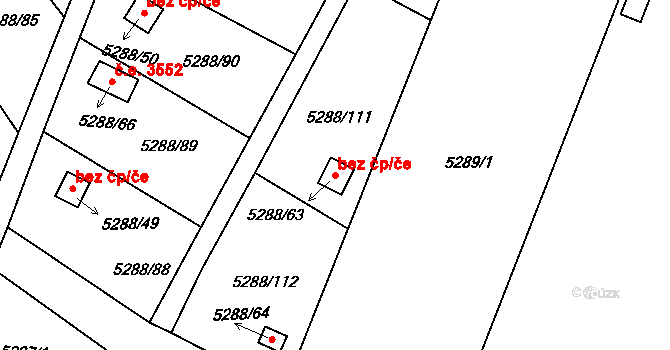 Litoměřice 47620188 na parcele st. 5288/63 v KÚ Litoměřice, Katastrální mapa