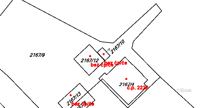 Plzeň 48169188 na parcele st. 2167/10 v KÚ Bolevec, Katastrální mapa