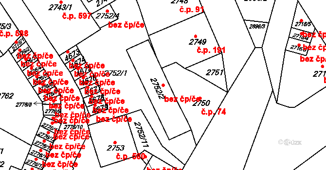 Kutná Hora 48262188 na parcele st. 2752/2 v KÚ Kutná Hora, Katastrální mapa