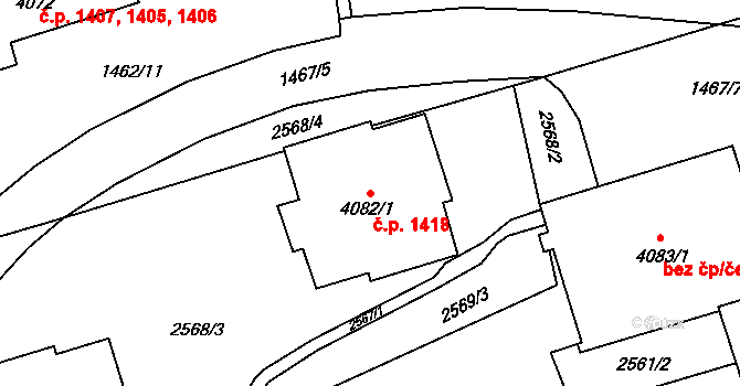 Beroun-Město 1418, Beroun na parcele st. 4082/1 v KÚ Beroun, Katastrální mapa