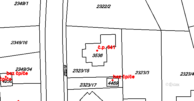 Týnské Předměstí 641, Domažlice na parcele st. 3536 v KÚ Domažlice, Katastrální mapa
