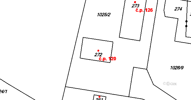 Horní Březinka 120, Světlá nad Sázavou na parcele st. 272 v KÚ Dolní Březinka, Katastrální mapa