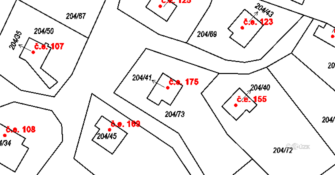 Lipno nad Vltavou 175 na parcele st. 204/41 v KÚ Lipno nad Vltavou, Katastrální mapa