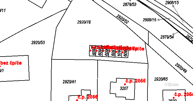 Rakovník 101295189 na parcele st. 6095 v KÚ Rakovník, Katastrální mapa