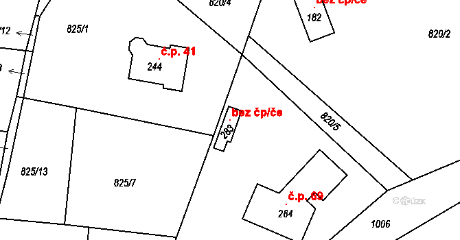 Bohutín 121696189 na parcele st. 283 v KÚ Tisová u Bohutína, Katastrální mapa