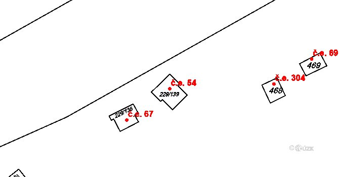 Hostěradice 54, Kamenný Přívoz na parcele st. 229/139 v KÚ Hostěradice, Katastrální mapa