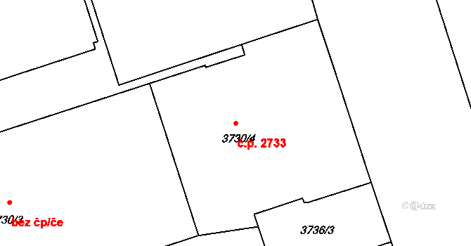 Královo Pole 2733, Brno na parcele st. 3730/4 v KÚ Královo Pole, Katastrální mapa