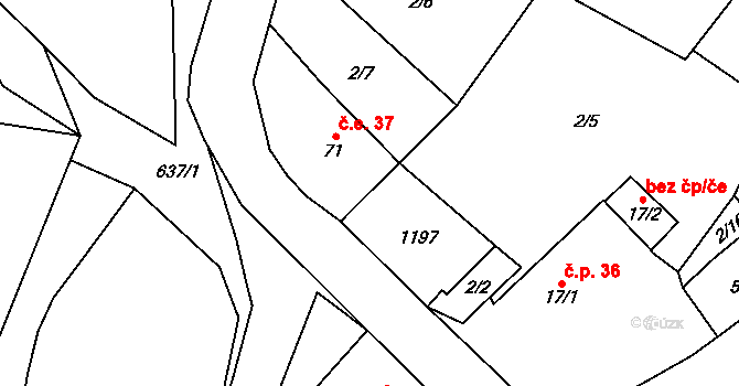 Nemilkov 37, Velhartice na parcele st. 71 v KÚ Nemilkov, Katastrální mapa
