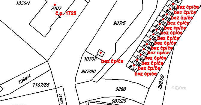 Pardubice 41240189 na parcele st. 10303 v KÚ Pardubice, Katastrální mapa