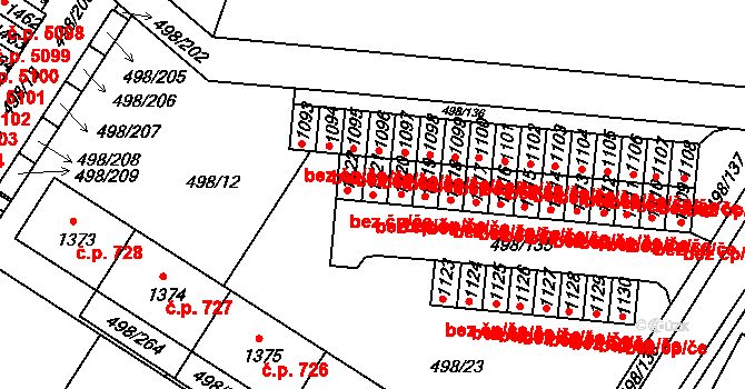 Znojmo 41651189 na parcele st. 1121 v KÚ Přímětice, Katastrální mapa