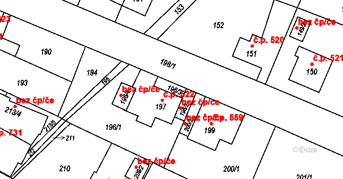 Ostrava 43896189 na parcele st. 196/2 v KÚ Kunčice nad Ostravicí, Katastrální mapa