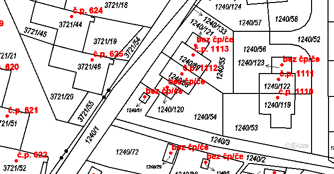Liberec 48444189 na parcele st. 1240/120 v KÚ Rochlice u Liberce, Katastrální mapa