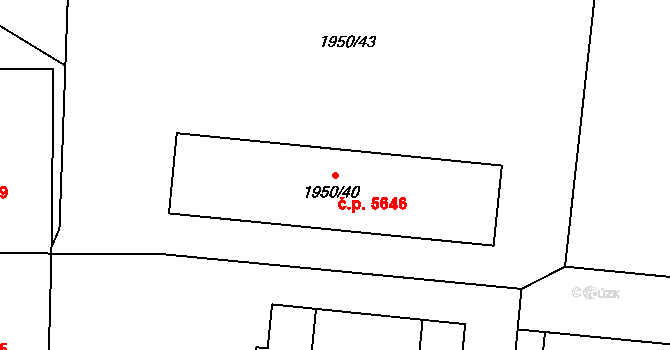 Jihlava 5646 na parcele st. 1950/40 v KÚ Jihlava, Katastrální mapa