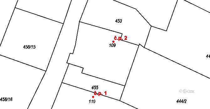 Hájky 2, Stádlec na parcele st. 109 v KÚ Stádlec, Katastrální mapa