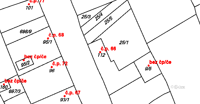 Liběšovice 66, Blšany na parcele st. 112 v KÚ Liběšovice, Katastrální mapa