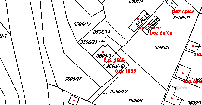 Tachov 1566 na parcele st. 3596/9 v KÚ Tachov, Katastrální mapa