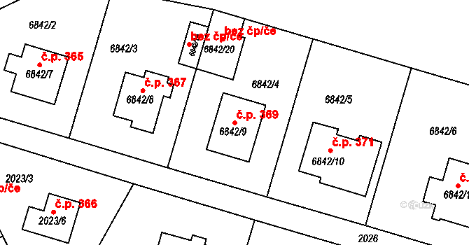 Staré Město 369 na parcele st. 6842/9 v KÚ Staré Město u Frýdku-Místku, Katastrální mapa