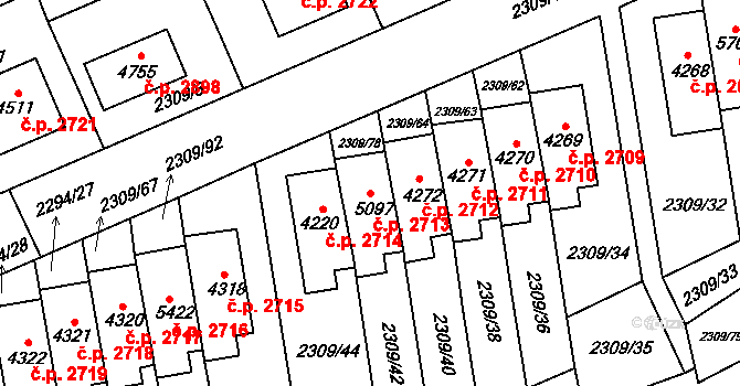 Dvůr Králové nad Labem 2713 na parcele st. 5097 v KÚ Dvůr Králové nad Labem, Katastrální mapa