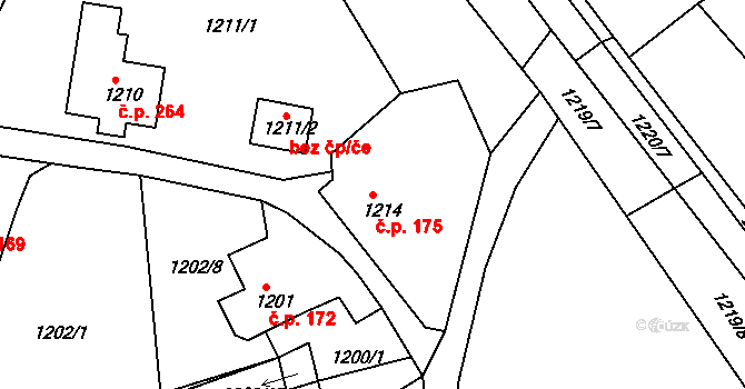 Kluč 175, Habartov na parcele st. 1214 v KÚ Habartov, Katastrální mapa