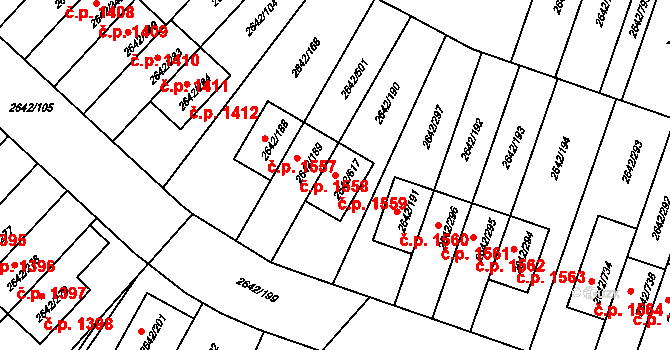 Kuřim 1559 na parcele st. 2642/617 v KÚ Kuřim, Katastrální mapa