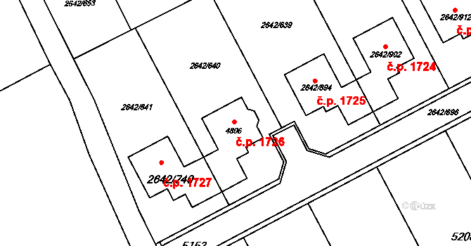 Kuřim 1726 na parcele st. 4806 v KÚ Kuřim, Katastrální mapa