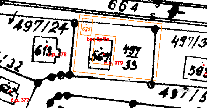 Nasavrky 379 na parcele st. 569 v KÚ Nasavrky, Katastrální mapa