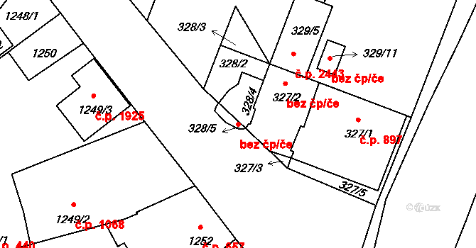 Pelhřimov 41838190 na parcele st. 328/4 v KÚ Pelhřimov, Katastrální mapa