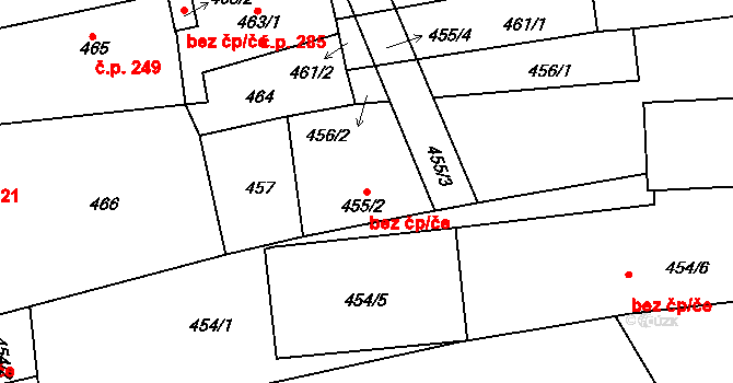 Hořovice 42098190 na parcele st. 455/2 v KÚ Hořovice, Katastrální mapa