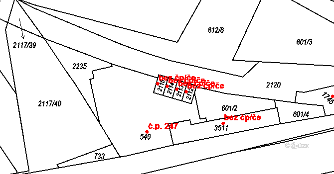 Čáslav 42880190 na parcele st. 2115 v KÚ Čáslav, Katastrální mapa