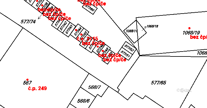 Dolní Rychnov 44390190 na parcele st. 577/49 v KÚ Dolní Rychnov, Katastrální mapa
