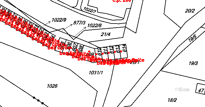 Ohrazenice 44720190 na parcele st. 611 v KÚ Ohrazenice u Turnova, Katastrální mapa