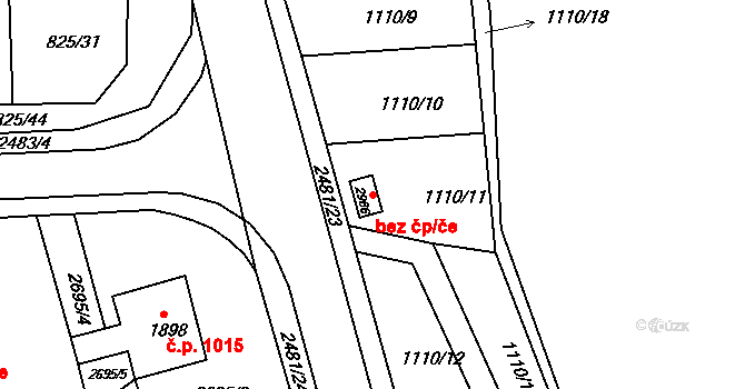 Humpolec 45252190 na parcele st. 2966 v KÚ Humpolec, Katastrální mapa