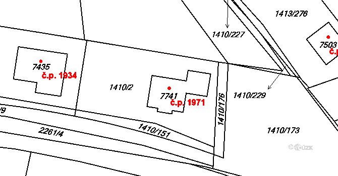 Beroun-Město 1971, Beroun na parcele st. 7741 v KÚ Beroun, Katastrální mapa
