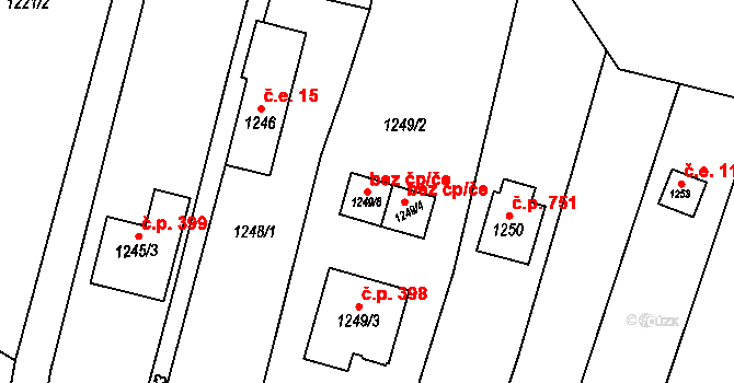 Brno 93025190 na parcele st. 1249/8 v KÚ Soběšice, Katastrální mapa