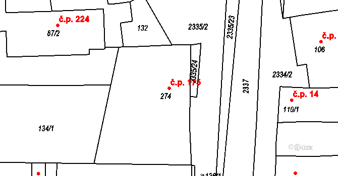 Morkůvky 175 na parcele st. 274 v KÚ Morkůvky, Katastrální mapa