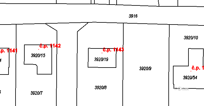 Horní Těrlicko 1143, Těrlicko na parcele st. 3920/19 v KÚ Horní Těrlicko, Katastrální mapa