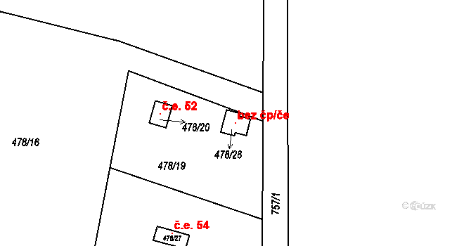 Šišma 106470191 na parcele st. 478/28 v KÚ Šišma, Katastrální mapa