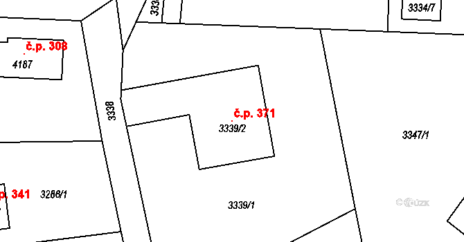 Třanovice 371 na parcele st. 3339/2 v KÚ Třanovice, Katastrální mapa