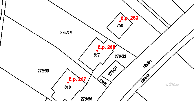 Mašov 268, Turnov na parcele st. 817 v KÚ Mašov u Turnova, Katastrální mapa